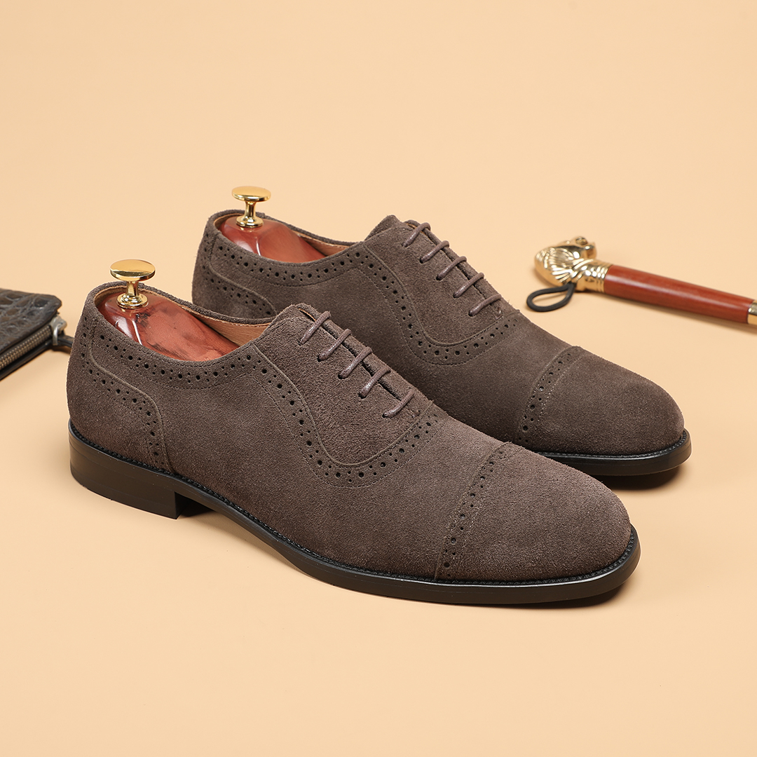 手工商务正装系带皮鞋黑色时尚