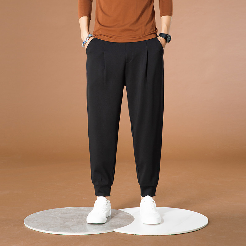 运动哈伦裤男款垂感九分新款宽松韩版潮流百搭束脚弹力休闲裤男裤,男装,休闲裤,淘宝优惠券,粉丝福利购,淘宝优惠卷
