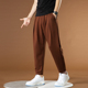 运动九分小脚宽松内抽绳休闲裤 垂感百搭弹力老爹裤 子潮 男士 哈伦裤