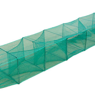 1-16米方格网虾笼渔网鱼网加厚加重折叠龙虾黄鳝笼鱼笼捕鱼地网笼