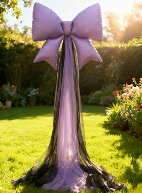 宝宝女孩周岁生日酷洛米黑紫色网纱气球超大蝴蝶布置拍照道具氛围