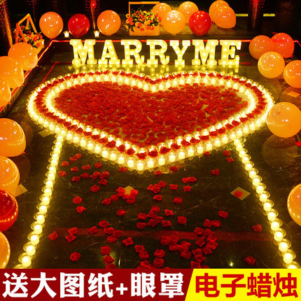 情人节电子蜡烛浪漫求婚创意布置用品惊喜生日蜡烛灯求爱表白道具