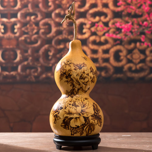 御如意大葫芦摆件烙画手工艺家居摆件礼品赠送天然木葫芦客厅玄关 - 封面