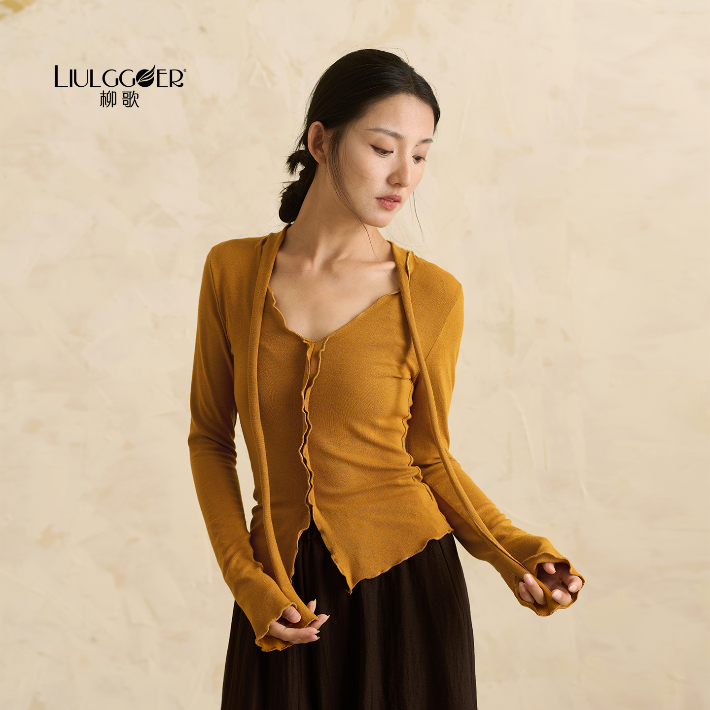 柳歌现代舞蹈服针织上衣女