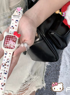 《蓝色kt猫》适用苹果11表带9原创可爱iwatch10手表applewatch8女