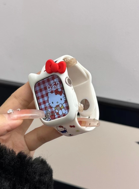 硅胶原创kt猫可爱iwatchs11苹果手表8表带9适用applewatch10女款9