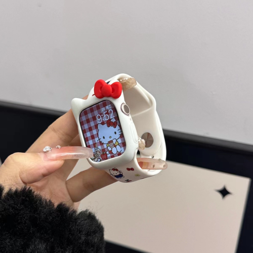 硅胶原创kt猫可爱iwatchs11苹果手表8表带9适用applewatch10女款9