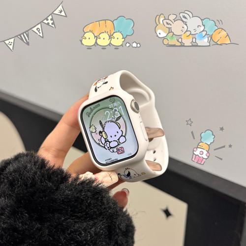 硅胶原创帕恰可爱趣味iwatch10苹果手表11表带8适用applewatch9女