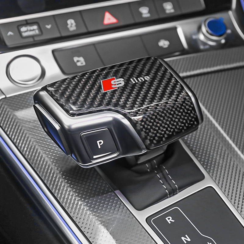 奥迪A4L/A5/Q5L/pQ7/S4/A6L/A7改装排挡盖碳纤维档把车内装饰用品