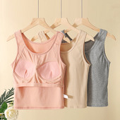 纯色棉内搭背心式 抹胸带胸垫女夏季 防走光白色不透打底小背心吊带