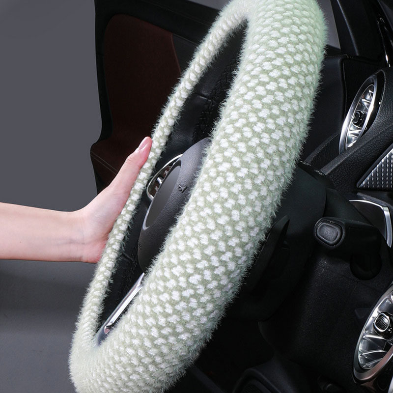 汽车方向盘套冬季短毛绒保暖防滑