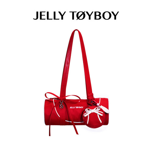 【新品】JTB云端徒步笔筒包.新款机车包腋下包红色本命年单肩布包