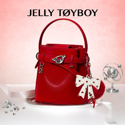 【新品】JTB重构小水桶.秋冬红色婚包软皮小包圣诞礼物斜挎手提包