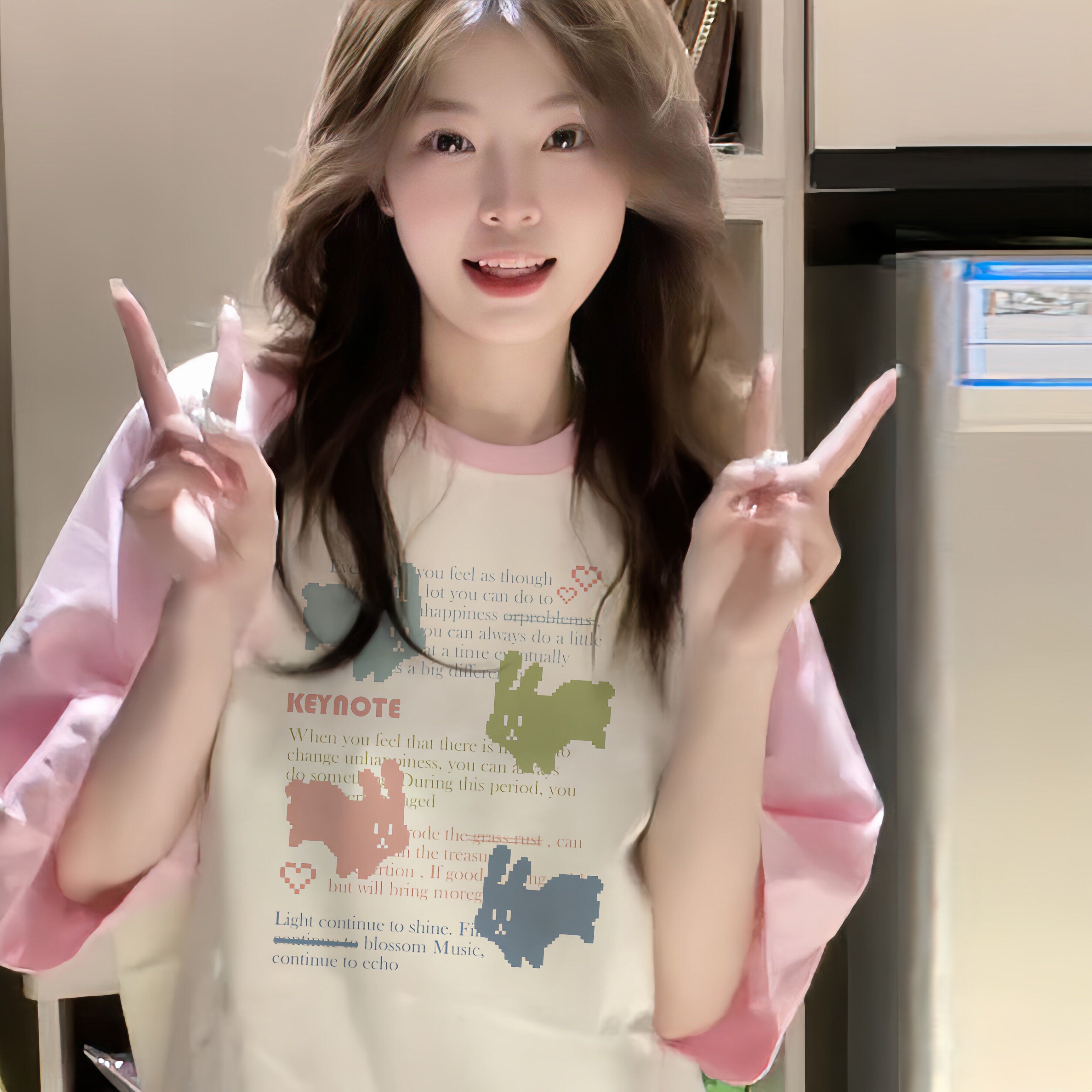 多巴胺穿搭短袖t恤女2026新款爆款夏季初中高中学生宽松半袖上衣