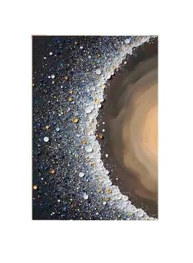 星环太空星海手绘油画抽象画客厅装饰画简约肌理玄关挂画壁画