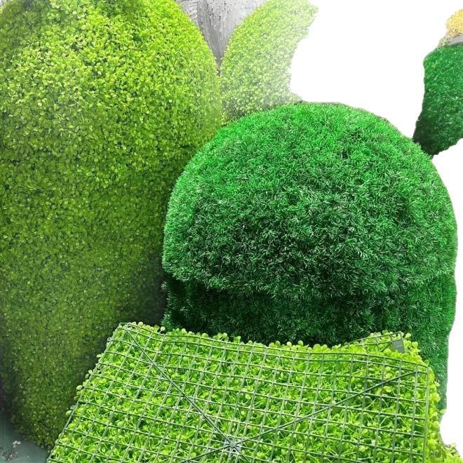 户外绿植井盖遮挡装饰品空心大球仿真草球米兰草球松针草球园林