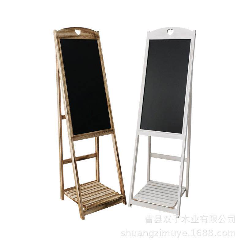 厂家直销原木质立式黑板支架式小黑板店铺挂式宣传海报展示黑板