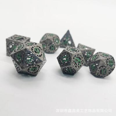 爆款纯铜镂空金属骰子COC桌游跑团TRPG色子dnd龙与地下城克苏鲁