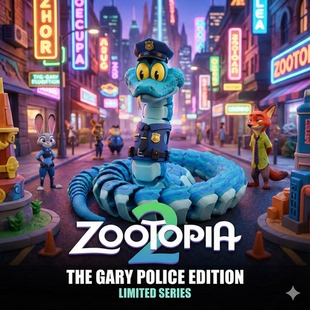 疯狂动物城2Gary盖瑞蛇一条蛇模型儿童桌面摆件玩具周边手办3d