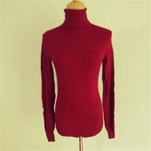 弹力针织衫 修身 显瘦长袖 秋季 女毛衣特价 高领坑条纹薄款 打底衫 新款