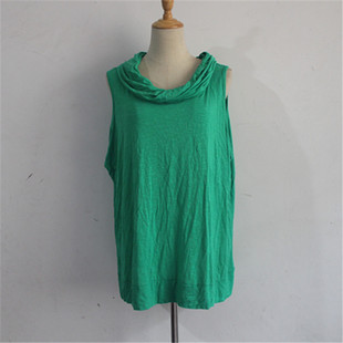 夏装新品女士纯色背心无袖荡领打底衫T恤修身上衣加大码女装体恤