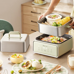 小熊电蒸锅DZG F30J2多功能家用三层大容量蒸锅煮锅一体早餐机蒸