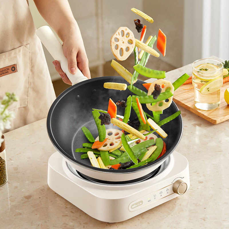 小熊电炒锅机DCG-B27H1分体式家用多功能炒菜锅煮涮炒蒸锅大容量