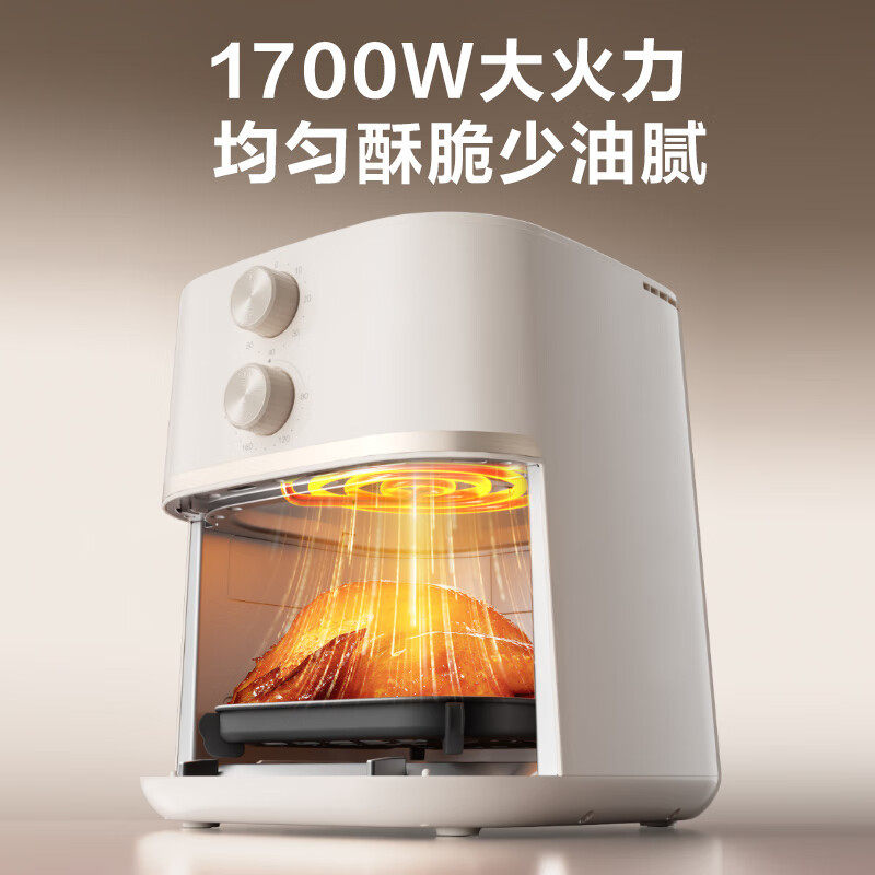 苏泊尔空气炸锅大容量6L易用旋钮 全自动一体机 蒸汽嫩炸KJ60D813