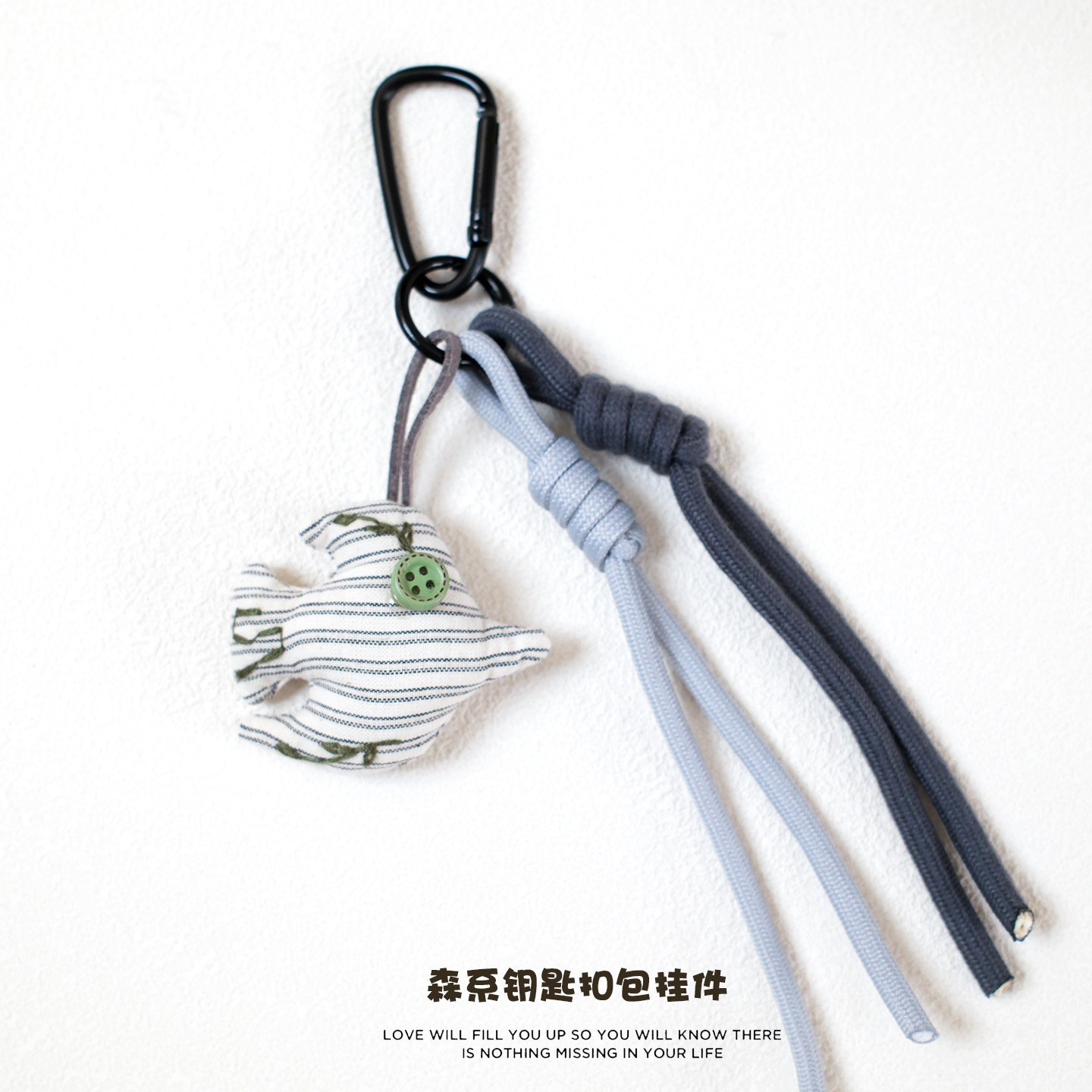 手工布艺飞鸟包挂件蓝色卡通动物吊饰钥匙扣手机挂件包包装饰品