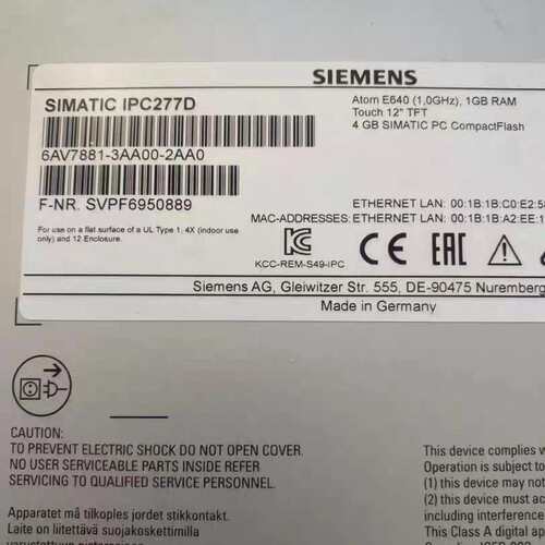 议价6AV7881-3AA00-2AA0 西门子工控机可维修