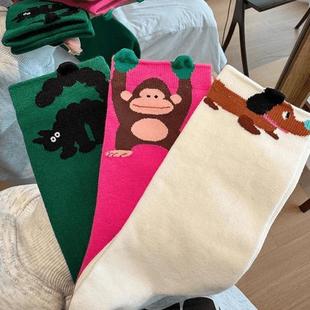 ins潮袜设计小众款 袜子女韩版 中筒袜子 时尚 可爱卡通个性