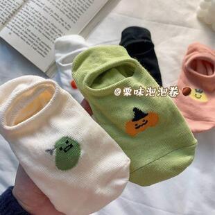 日系可爱卡通船袜女夏季 防滑不掉跟隐形袜子女短袜纯棉透气袜 薄款