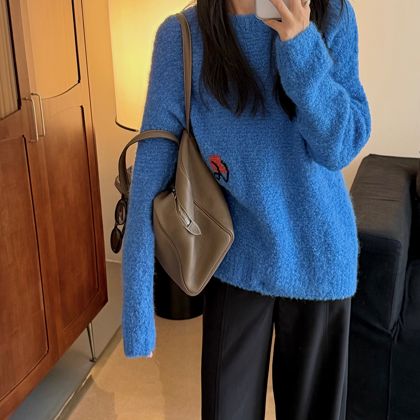 设计师原创刺绣圈圈纱毛衣