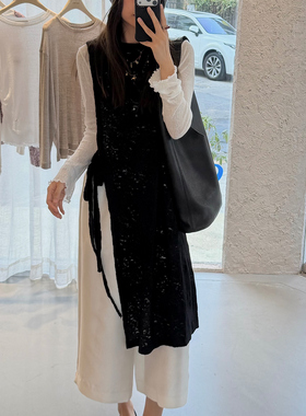 nw80en 城市通勤宽松型百搭款艺术品面料马甲裙简约气质百搭女装