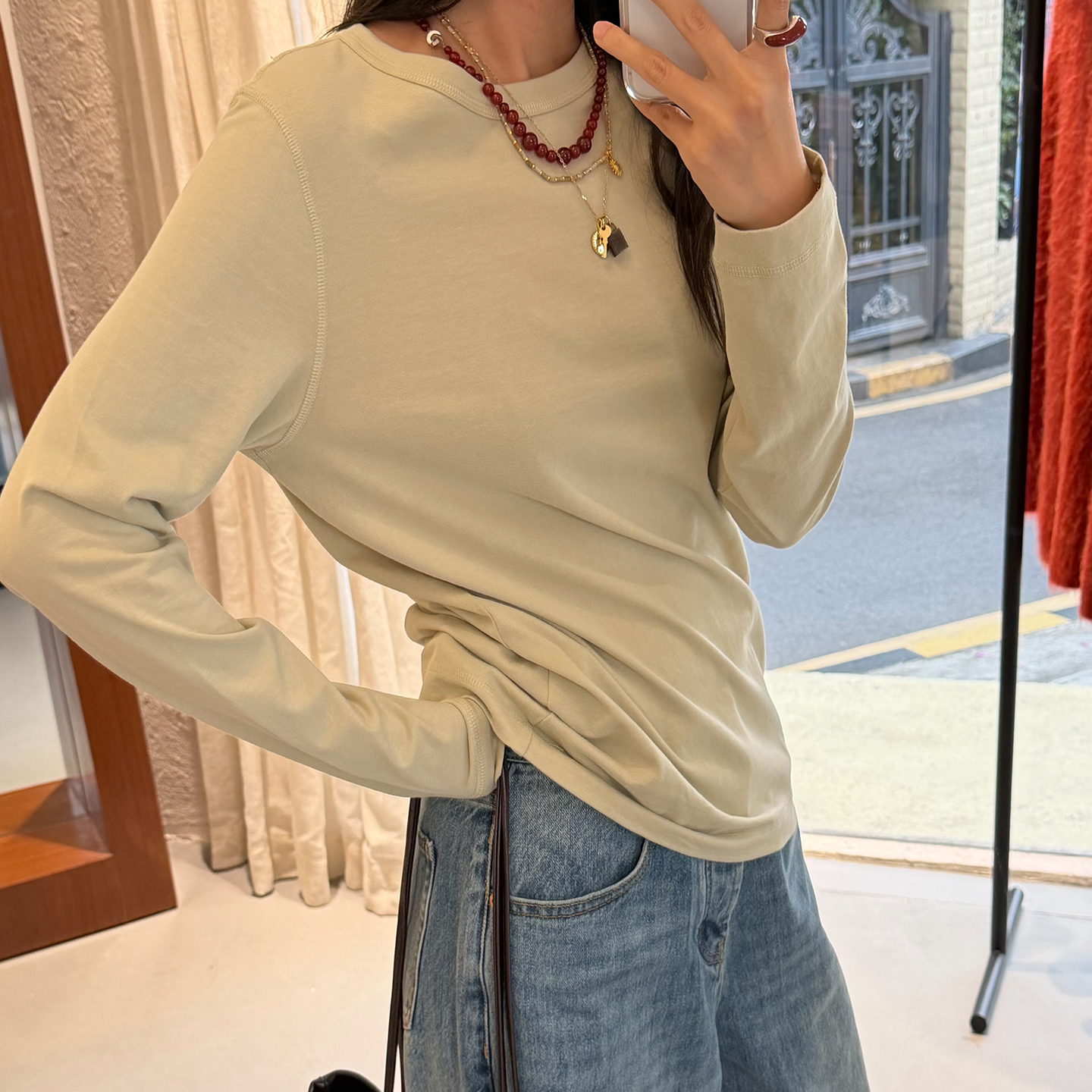 设计师原创绵柔针织长袖T恤