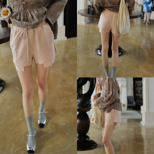 松紧腰气质通勤百搭日常休闲女士短裤 毛巾针织拼接短裤 0EN NW8