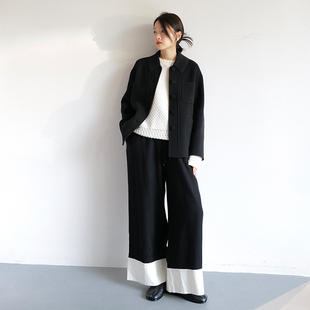 偏爱隐藏式手工领的独特内敛 休闲风简约百搭手工双面羊毛短大衣