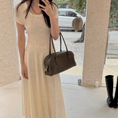 韩系简约高级设计感方领针织通勤风圆领日常短袖 May 连衣裙女