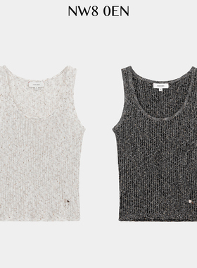 《Marylebone》休闲风花纱彩点修身型无袖套头背心外搭配潮流服饰