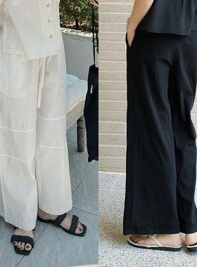NW8 OEN 《DAISY》时尚设计日系简约宽松休闲纸感分割长裤直筒裤