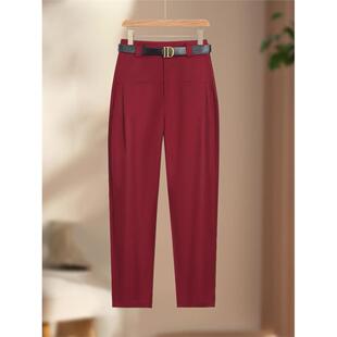 小个子哈伦西装裤高级感垂感镰刀裤宽松显瘦九分萝卜休闲裤女春秋