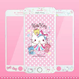 Hello Kitty适用于苹果7/8P全屏卡通钢化膜iphone8手机膜6s玻璃膜6