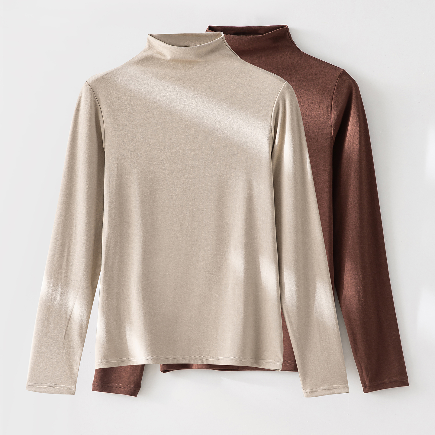 纯色长袖打底衫女士上衣外出