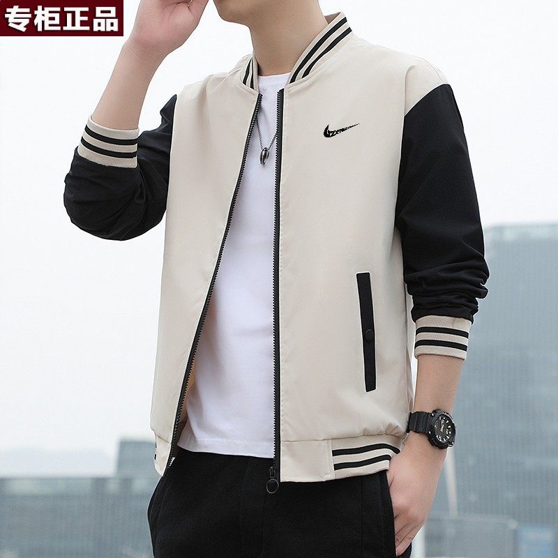 奥莱官网旗舰店唯品会 品牌外套男士春秋季新款休闲运动夹克上衣