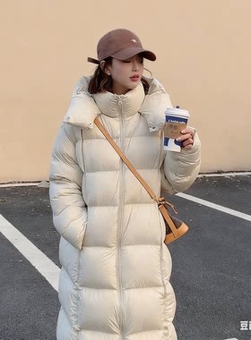2025新款冬季外套白鹅绒加厚修身中长款过膝巨好看泡芙羽绒服女款