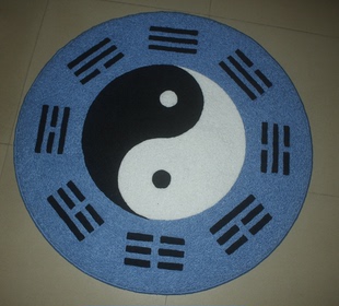 大众风圆形太极八卦图地毯入户地垫坐垫防滑垫门垫打坐垫家用阳台