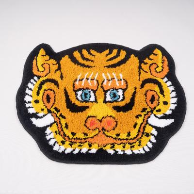 ins风藏虎Panthera tigris经典镇宅小老虎卡通国风地毯地垫坐垫