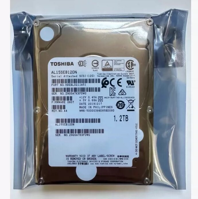 东芝AL15SEB120N 1.2TB 12GB SAS 2.5寸服务器硬盘128MB