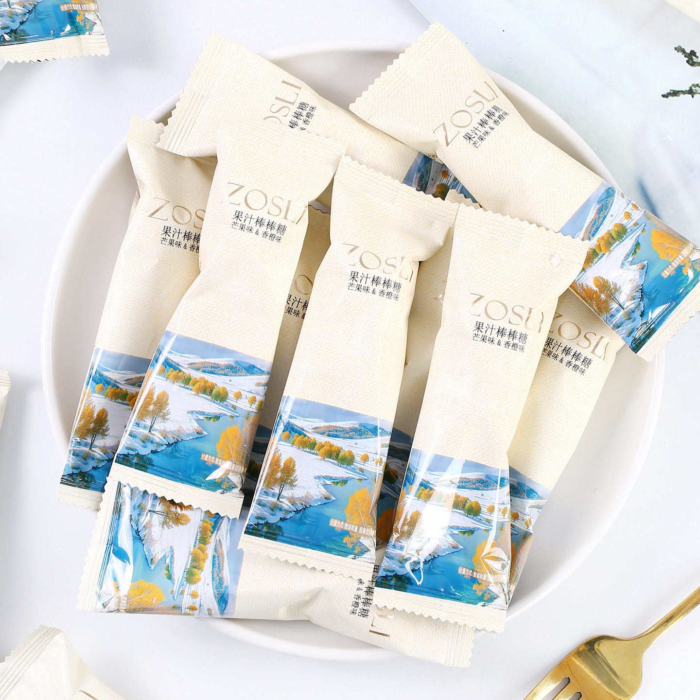 英国ZOSLI小青柠苹果味果汁棒棒糖结婚喜糖婚糖招待休闲零食糖果