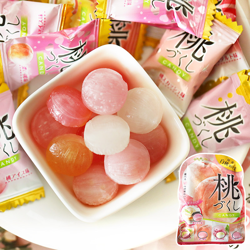 少女心糖果SENJAKU扇雀5味白桃糖水蜜桃果汁夹心硬糖结婚喜糖